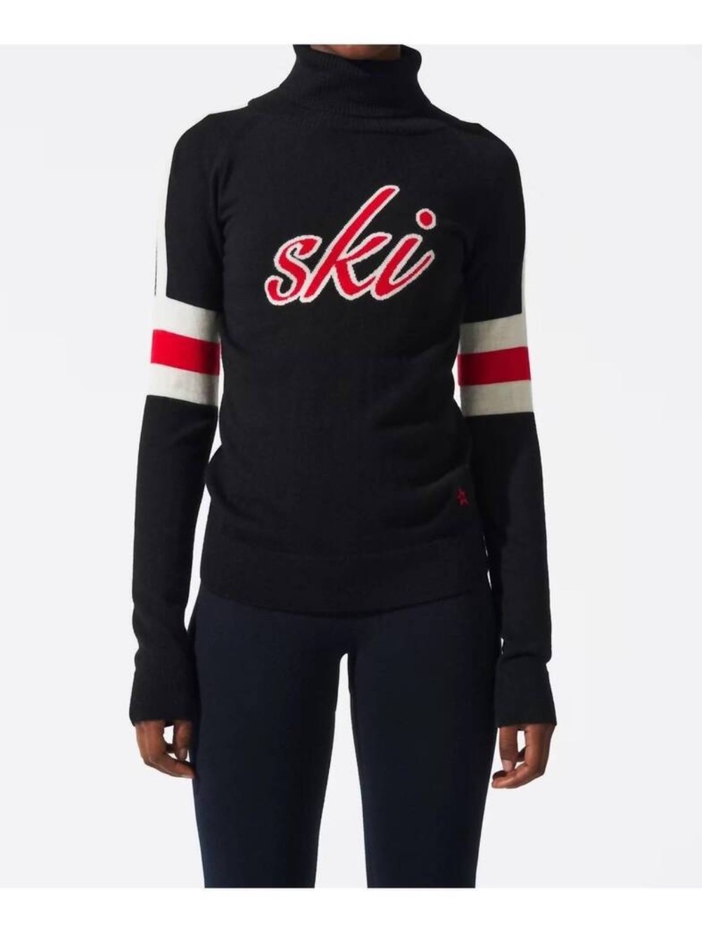 NEW PERFECT MOMENT neve wool sweater in black Wool Ski Logo